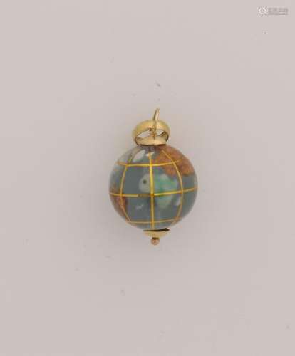 Pendant in the shape of a globe, made with precious