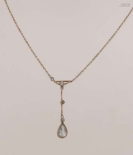 Choker, 333/000, with stones. Anchor necklace with a