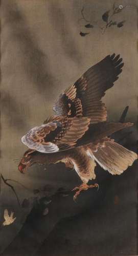 Ohara Koson. Japan. 1877 - 1945. Bird of prey. Woodcut