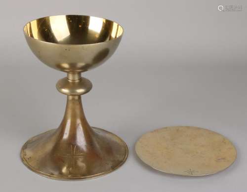 Church cup of a silver-bearing alloy with gilding and a