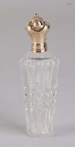 Lodderein bottle with yellow gold cap and collar,