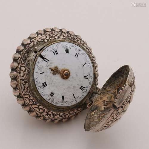 Special antique pocket watch in special BWG silver case