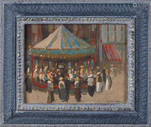 Jean Leon. 21st century. Belgian School. Carousel with