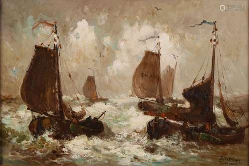 JH Verbeek. Around 1920. Bomschuiten on the North Sea