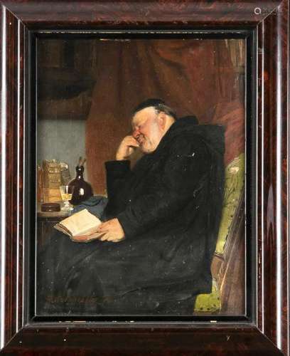 GH Kotschenreiter. 1854 - 1908. Sleeping monk with wine