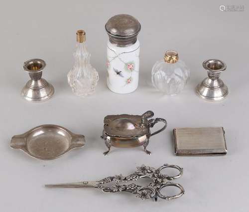 Lot of miscellaneous, with two crystal flasks with