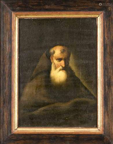 Unsigned. Around 1880. Portrait rabbi / monk. Oil paint