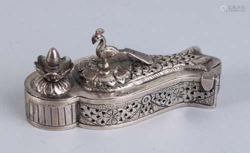 Silver incense burner, BWG, oval-shaped incense burner