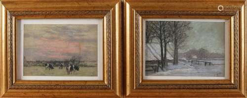 2x Evert Rabbers. 1875 - 1967 Enschede. Landscape with