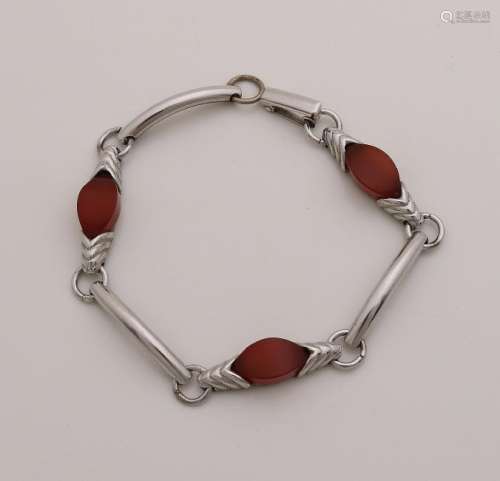 Silver bracelet, 835/000, with links set with