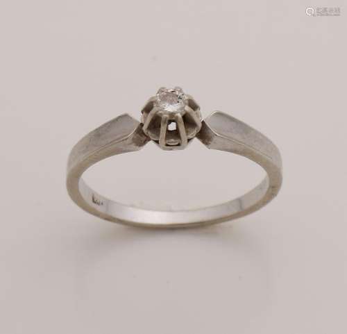 White gold ring, 585/000, with diamond. solitaire ring