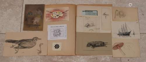 Ids Wiersma. Lot of drawings / etchings (11x). Mixed