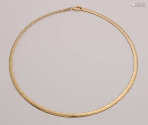 Omega necklace, gold on silver, 925/000, width 4 mm,