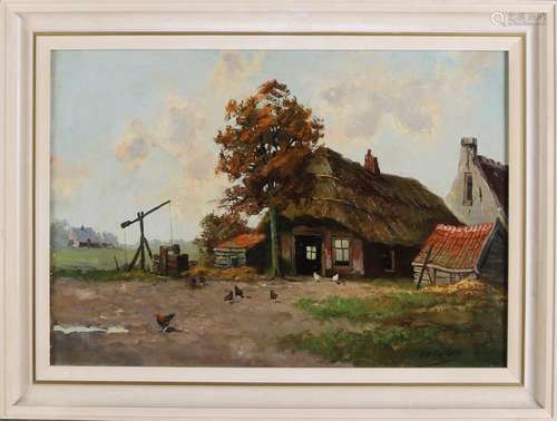 HW Eckhardt. Circa 1930. Farm yard with well and