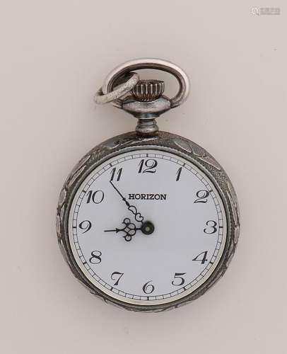 Silver pocket watch, 800/000, with white plate brand