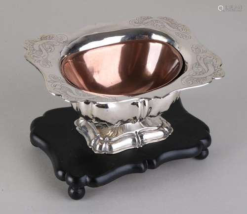 Silver pipe stove, 833/000, with red copper inner box,