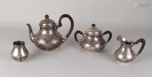 Silver tableware, 835/000, with tea jug, milk jug,