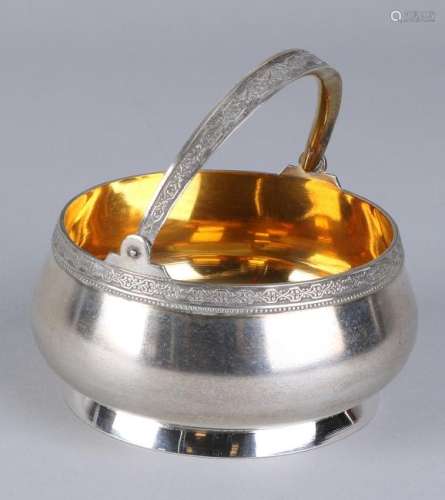 Silver sugar bowl, 916/000, Russian, Round model with