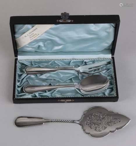 Silver ginger cutlery set, 833/000, with fillet edge,