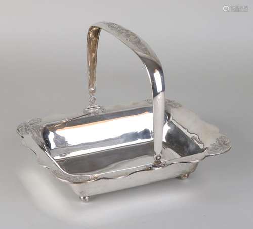 Nice silver bowl, 835/000. rectangular contoured bowl