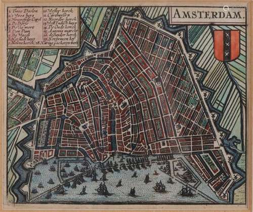 Rare little 17th - 18th century engraving of Amsterdam