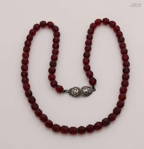 Necklace of faceted garnet imitation with a beautiful