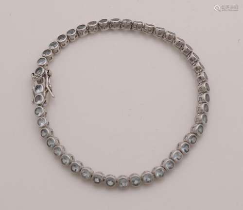 Silver tennis bracelet, 925/000, with round typeset set