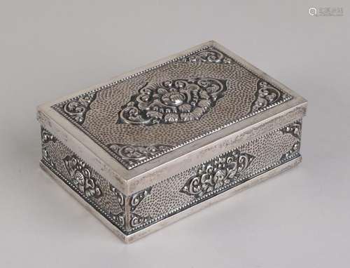 Silver jewelry box, 800/000, rectangular model with