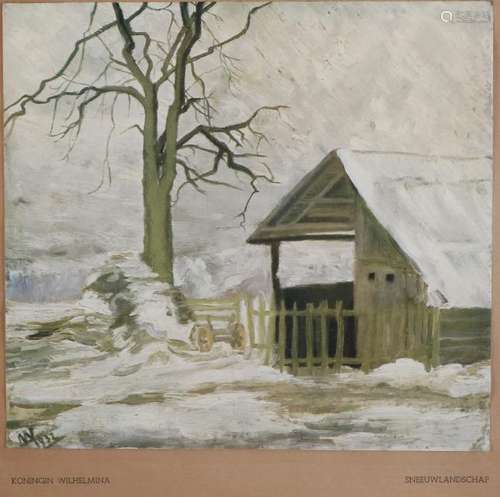 Queen Wilhelmina. 1932. 1880 - 1962. Wooden shed in