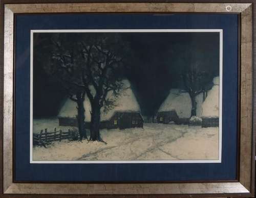 Hermann Thiele. 1867 - 1956. Winter landscape with