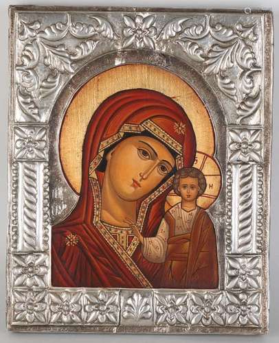 Old hand-painted icon. 20th century. Maria, god of