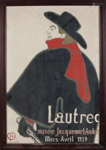 Toulouse Lautrec poster 1959. Jacquemant André Museum.