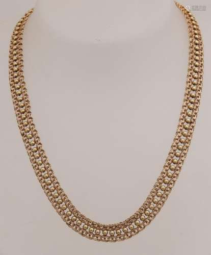 Gold necklace, 585/000, with a Biesmark link in the