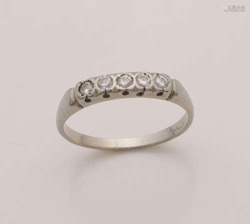 White gold riding ring, 585/000, with diamond. Washer