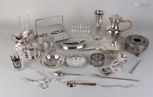 Box full of various plated items, 20th century