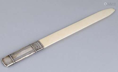 Antique silver letter opener, 800/000, with ivory