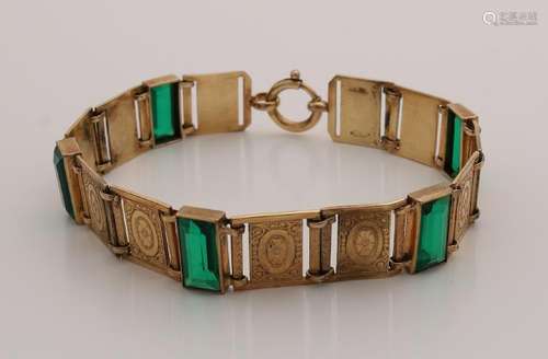 Double Jugendstill bracelet with rectangular links with