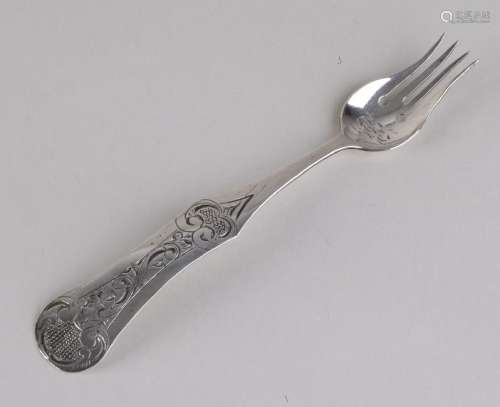 Antique 835/000 silver fork with Biedermeier