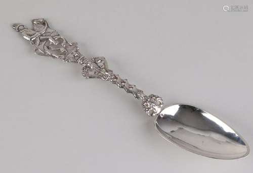 Unique antique 835/000 silver occasional spoon with