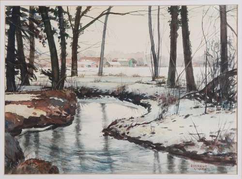 Johan Gelink. Enschede. 1909 - 2011. Brook at Boekelo.