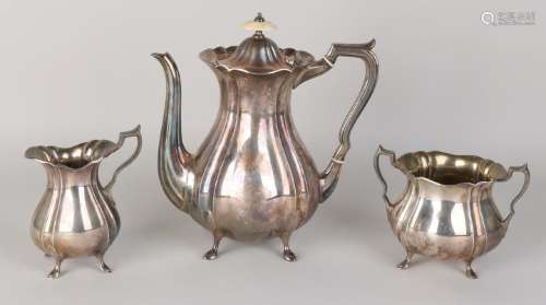 Silver tableware, 830/000, 3 parts with coffee pot,