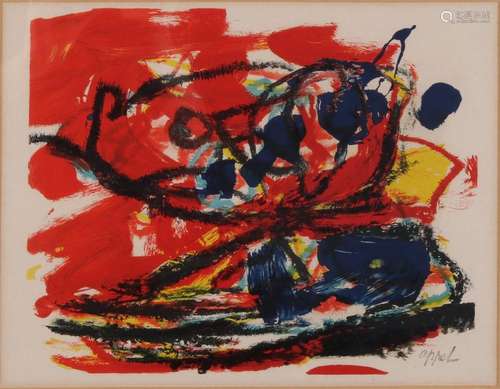 Karel Appel. 1921 - 2006. Abstract composition.