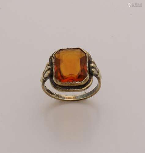 Goldvlies ring, goldplated, with an orange stone with