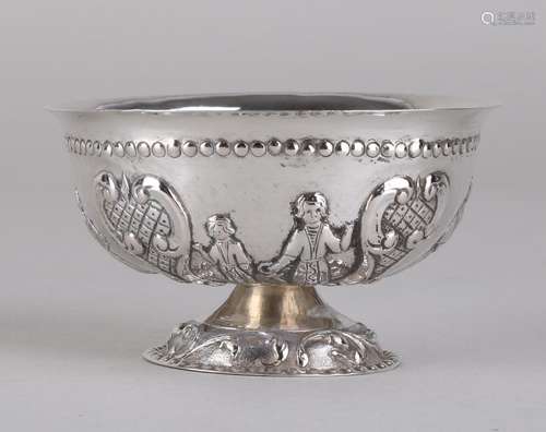 Silver cream bowl, 833/000, small round model with