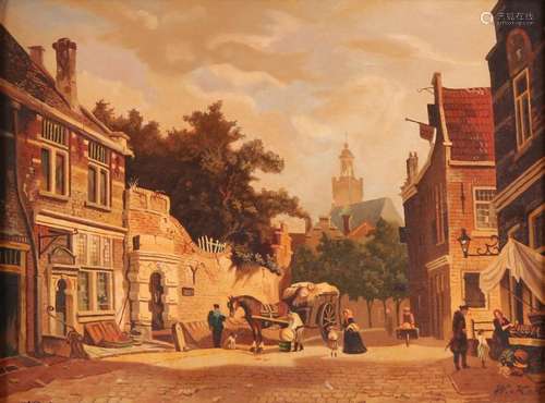 Monogram WKK 20th Century. Romantic cityscape with