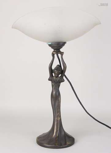 Bronze art nouveau style table lamp. 21st century.