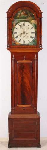 19th century English mahogany grandfather clock with