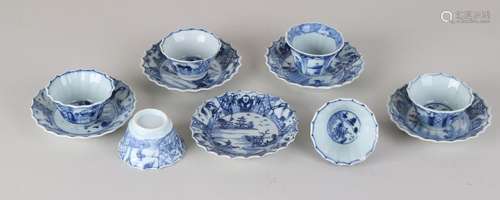 Six cups and five saucers. 18th century Chinese