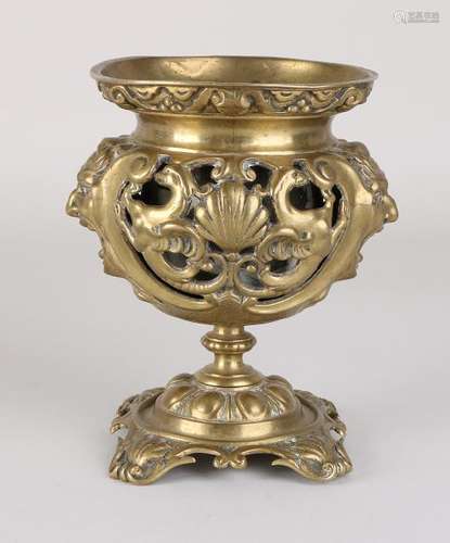 19th century edited brass historicism holder / chalice