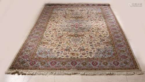 Large hand-knotted Persian carpet with various images